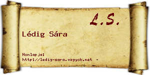 Lédig Sára névjegykártya
